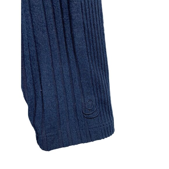 Cuddl Duds Womens Ribbed Navy Button-Up Cardigan S Polyester/Spandex - Picture 3 of 5